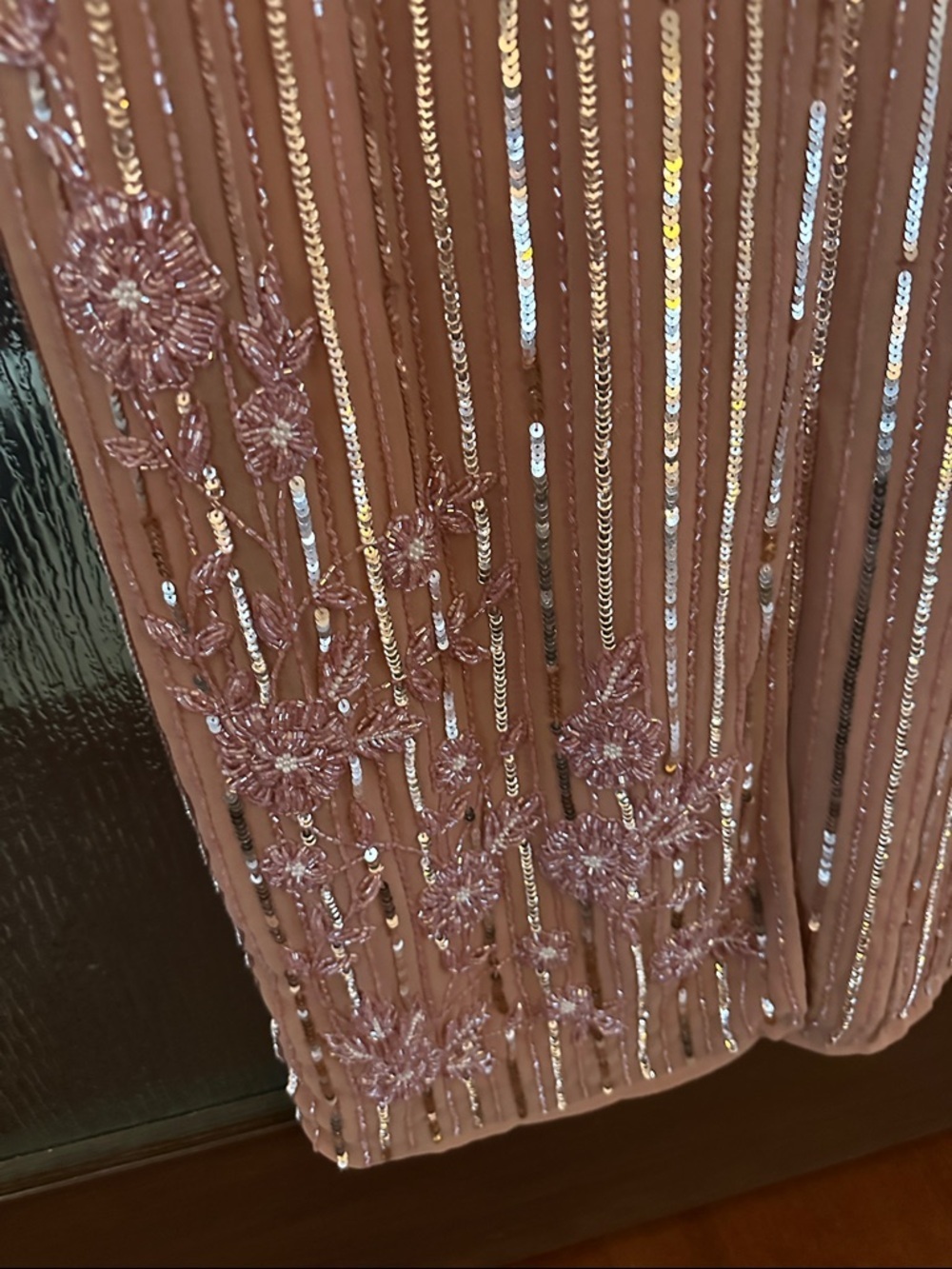 Mac Duggal Tea Length Beaded Embellished Midi Dress Jewel Blush Rose Size 16 NWT - Picture 16 of 16